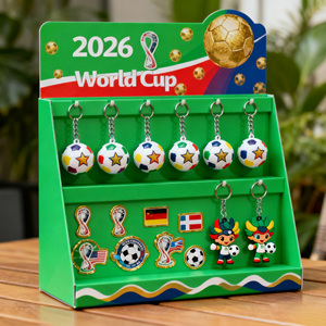 Xu Hướng Mới Tùy Chỉnh 2026 Thế Giới Bóng Đá Cup Hàng Hóa Bán Lẻ Hiển Thị Các Tông Kệ Pop Áo Và Mũ Hiển Thị Đứng - Product Image 2