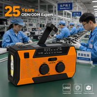 5000mAh High Capacity Battery Solar Charging USB-C Port SOS Alarm Flashlight Portable AM FM NOAA Weather Survival Radio