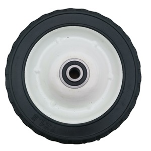 White <b>Plastic</b> Iron <b>Wheel</b> 7X1.5 Solid Rubber Caster Silent Operation Industrial Use - Product Image 4