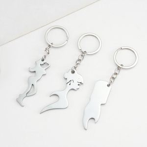 Nouveau porte-clés créatif en acier inoxydable avec décapsuleur et logo gravé au laser, pendentif fonctionnel, cadeau d'affaires - Product Image 4
