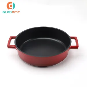 Juego de utensilios de cocina duraderos para Horno Holandés de aluminio fundido a presión esmaltado, cazuela policromática