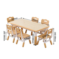 Meubles de classe pour maternelle, mobilier préscolaire Montessori en bois, bureau et chaise réglables en hauteur pour enfants, ensemble de bureau et chaise pour enfants