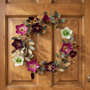 Corona Floral Metálica Hecha a Mano, Redonda, Rústica, Decorativa, con Flores, Sin Iluminación, Paquete Individual, Corona Artesanal de Alta Calidad - Product Image 6