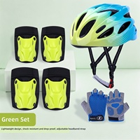 Casque de sécurité enfant en moulage intégré, genouillères, coudières et gants réglables pour la conduite quotidienne - Vente en gros