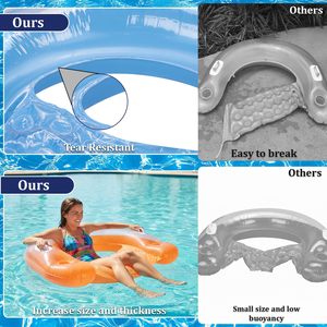 Best Quality PVC <b>Inflatable</b> <b>Pool</b> Floats Adult Lounger Chairs with Cup Holders Handles <b>for</b> <b>Pool</b> Lake River Sea Party - Product Image 4