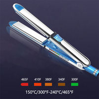 Silver Stainless Steel Hair Straightener Machine Hair straightening with LED Display Titanium Plate Flat Iron