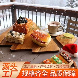 Acacia Wood Christmas Tree Cutting Board Set 3-Piece For Fruit Vegetable Bread Snack <b>Home</b> Use - Product Image 3