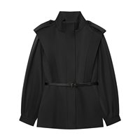 Manteau Trench Chic d'Hiver pour Femme, Manches Longues, Col Montant, Veste Simple Boutonnage, Coupe-Vent Élégant pour Femme