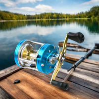 CKOTIAN C6-BL 5.3 Moulinet de pêche à lancer 4+1BB, Frein max. 8kg, Poignée EVA Gauche, Aluminium, pour Eau Salée, Eau Douce, Lac, Rivière