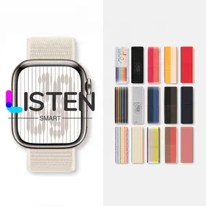इंद्रधनुष नई रंग के लिए फैक्टरी प्रत्यक्ष बिक्री नायलॉन घड़ी पट्टियाँ लागू एप्पल घड़ी श्रृंखला अल्ट्रा 8 7 6 5 4 3 2 1 बैंड