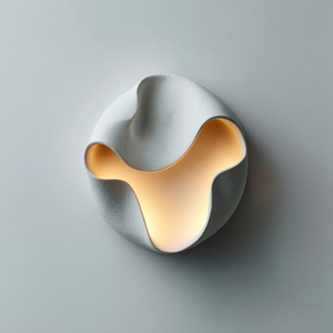 Ins Aesthetic Wabi Sabi Organic Teardrop Ceramic Wall Lamp Matte Rough Texture Irregular Curved LED Wall <b>Sconce</b> Neutral Warm - Product Image 5