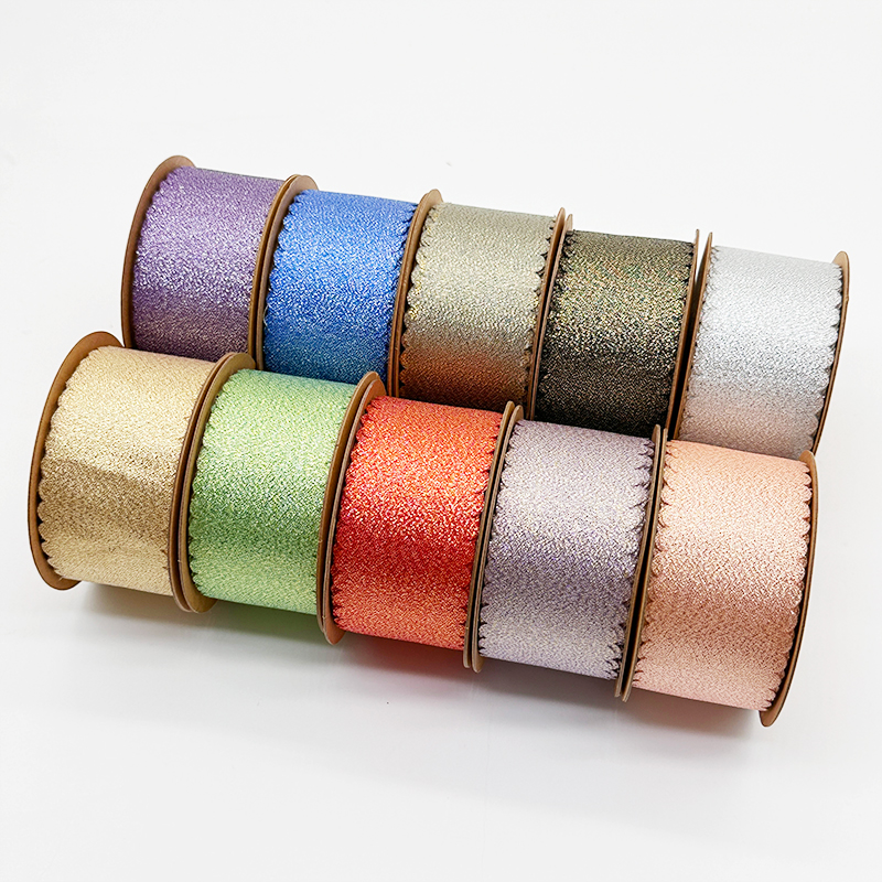 Luxury Ribbon Suppliers Decoration Flowers Grosgrain Ribbons with Wavy Edge for Cake Decoration Bow Packaging Color Ribbon