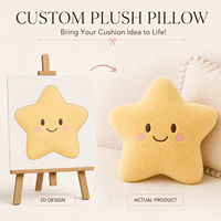 Coussin en peluche personnalisé en forme de lune, mignon coussin étoile rembourré, oreiller doux pour dormir, OEM ODM, décoration de chambre d'enfant