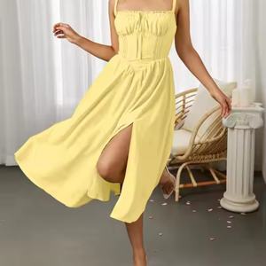 Vestido Largo de Verano 2025 con Nuevo Diseño Personalizado para Mujer, Estilo Halter sin Mangas y Fluido - Product Image 5