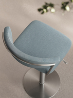 Tabouret de bar pivotant en velours et acier inoxydable, style minimaliste italien, réglable en hauteur, pour la maison, la salle à manger ou le salon