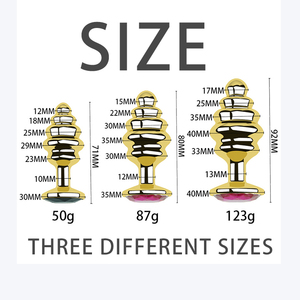 アマゾンでベストセラーのSEXBAYゴールド/シルバー3サイズアナルプラグ、ジュエリーカラー選択可能、男女の異なるサイズに対応するバットプラグ - Product Image 3