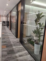 Cloison en verre à double vitrage fixe pour l'intérieur des bureaux, cloison en verre, cloison de séparation, décoration, très populaire