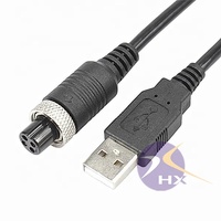 Cable de alimentación de extensión de conector M12 a USB de 4 pines, Cable de actuador impermeable M12, chaqueta de PVC, fibra óptica Coaxial Din USB M8 de 4 pines