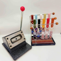 Kit Gantungan Kunci Foto Strip 1x3, Bingkai Foto Akrilik Transparan Kosong 25x75mm dengan Tali Kulit Imitasi, Pemotong untuk Perlengkapan Photo Booth