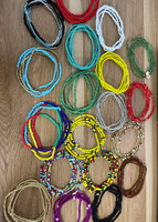 Vente en gros 80cm 63 styles perles de taille africaines chaîne de ventre bijoux de corps Style Boho élastique perles de rocaille colorées chaîne de taille