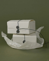 Boîte à double insert en carton blanc sur mesure à prix super bas ; Boîte à café en papier avec boucle à œillet