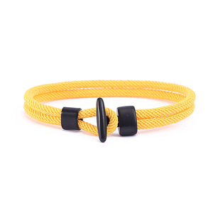 Trendy Navy Style Hand Woven Anchor Braided Nylon Rope Bracelets <b>Men</b> Featuring Pearl Religious Perfect Anniversary Gift Surfers - Product Image 3