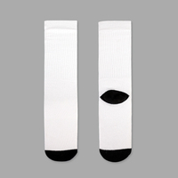 Chaussettes en Polyester avec Logo imprimé personnalisé, bas en Tube blanc pour Sublimation, offre spéciale,