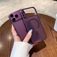 Nouvelle coque de téléphone portable en TPU givré avec aimant pour iPhone, coque arrière en TPU
