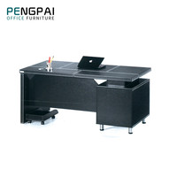 Pengpai noir Pu couverture ensemble de Table bureau en cuir bureau moderne bureau mobilier de bureau Table ordinateur