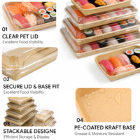 Emballage alimentaire en papier kraft jetable, recyclable, biodégradable, respectueux de l'environnement, boîte en papier de pulpe de qualité alimentaire rectangulaire personnalisée