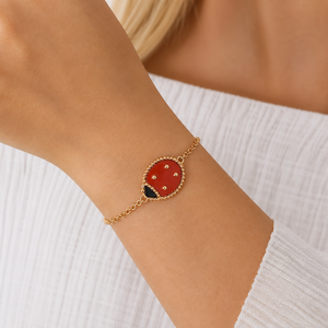 <span class=keywords><strong>Bracciale</strong></span> di Lusso Serie Hot Cross-border con Fiori di Ciliegio e <span class=keywords><strong>Coccinella</strong></span>, <span class=keywords><strong>Bracciale</strong></span> alla Moda a Doppia Faccia in Madreperla con Cinque Motivi - Product Image 6