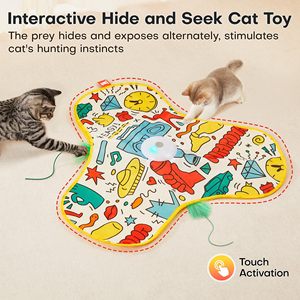 2025 nouveauté trois Triangle chat <span class=keywords><strong>chasse</strong></span> couverture rotative boule mobile mouvement interactif cache-cache chat jouet - Product Image 4