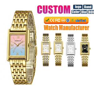 นาฬิกาควอตซ์หรูหราสำหรับผู้หญิง ดีไซน์หน้าปัดทรงเหลี่ยม สายสแตนเลสสตีล แฟชั่นใหม่ - Product Image 1