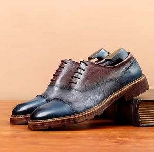 Chaussures Oxford en cuir pour homme, chaussures habillées en cuir pour homme, chaussures en cuir de crocodile marron pour homme, chaussures pas chères pour homme - Product Image 2