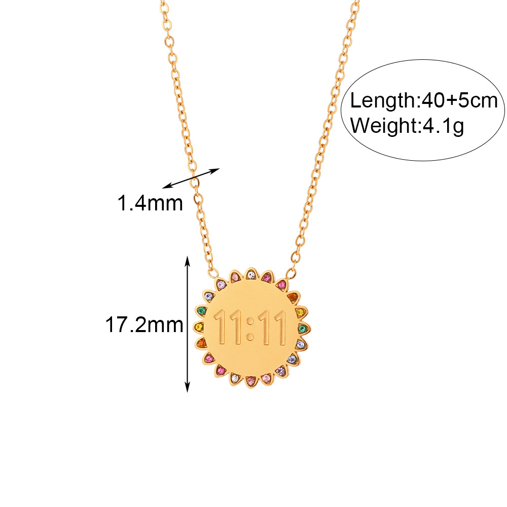 JY Fashion Sunflower Zircon Pendant Angel Number 11:11