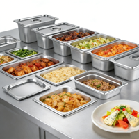 Diverse maten 1/1 1/2 1/3 Catering Buffet Voedselcontainer Gemakkelijk te reinigen RVS GN Pan voor het bewaren van warme gerechten