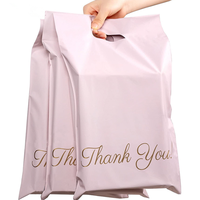 Buena calidad, Color rosa, gracias, bolsa de correo de polietileno con asa, franqueo, mensajería, Polymailer, bolsa de envío para ropa