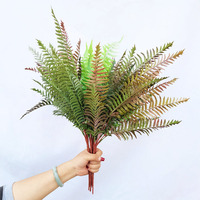 13 têtes de feuilles artificielles douces en forme de feuille de persan, bouquet de verdure artificielle, dégradé de couleurs automnales, décoration de vase de table d'intérieur, Helecho
