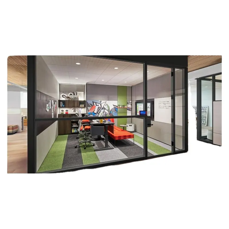 New Model For Office Wall Partitions Folding Pvc Door Partition 12Mm Tempered Glass Office Partition