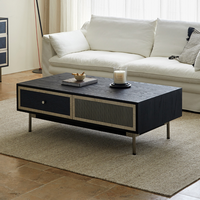 Table basse multifonctionnelle et durable en chêne rouge, design moderne, motif décoratif, pour salon, mobilier de maison