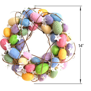 New Cross-Border Product <b>Easter</b> Egg <b>Wreath</b> Plastic Artificial Flower <b>Door</b> Hanging Home Courtyard Decoration - Product Image 5