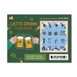 บัตรขูดลอตเตอรี่เบียร์ พิมพ์ดิจิทัล ขนาดเล็ก ออกแบบฟรี กระดาษแกนดำ - Product Image 1