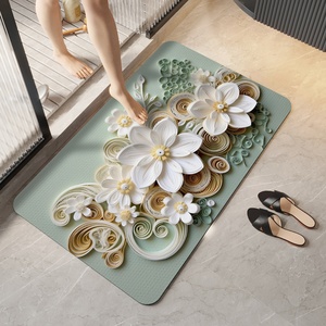 Soft Flower 3D Bathroom <b>Mat</b> Absorb Water Antislip Quick Dry for Bathroom Floor Door Kitchen Bedroom Diatom <b>Mats</b> - Product Image 4