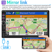 Autoradio 2 Din 7 "Hd Radio Bt Fm Audio Lecteur Mp5 Autoradio 2din Support Caméra de recul 7018b