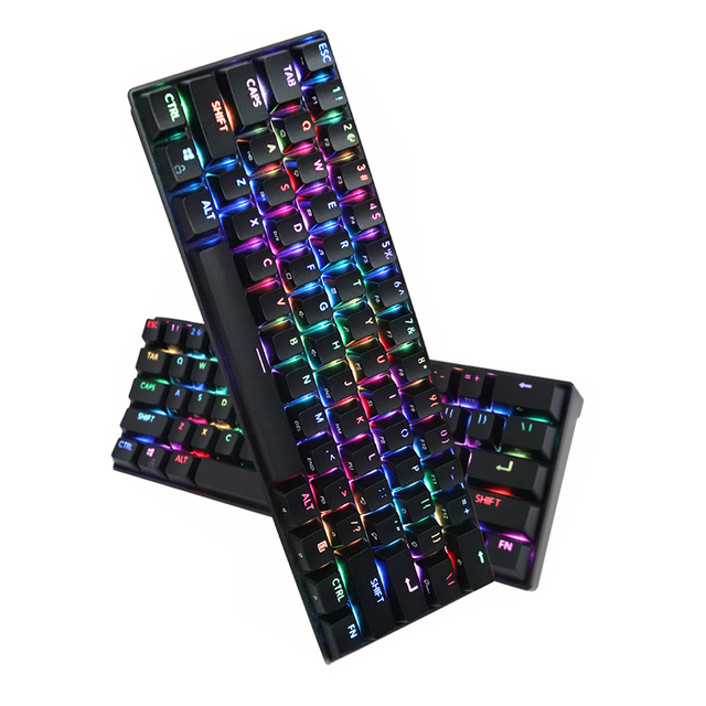 Custom New 60% Gaming Keyboard Mechanical Switch 61 Keys Backlit Mini USB-C RGB Ultra Thin Mechanical Keyboards