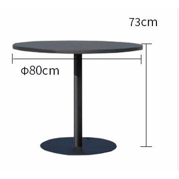 Mesa redonda de acero al carbono de 80 cm.