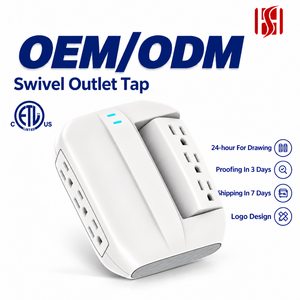Private <strong>Label</strong> 6 Swivel Outlets Rotatable <strong>Plug</strong> Wall Socket 15A Supports Simultaneous Connection of Multiple Electronic Devices - Product Image 1