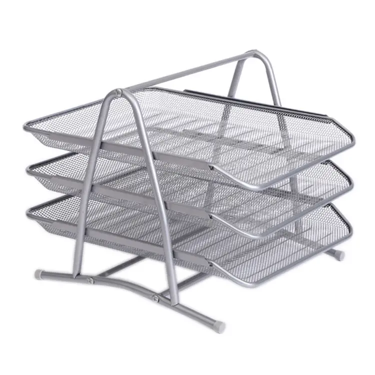 Wire metal organizer table documents file desk organizer