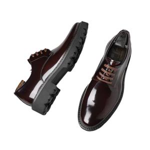 Chaussures en cuir élégantes pour hommes, décontractées et formelles, en cuir de vache véritable, surface vernie brillante, mocassins - Product Image 2