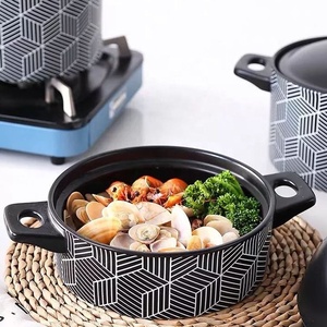 Open Fire Ready Minimalist Ceramic Non-Stick Casserole Set with Lid-Eco-Friendly <b>Cookware</b> for Milk/Pot/Soup - Product Image 4